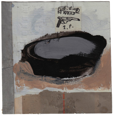 mixed media collage on paper – 12×12 cm. 2013