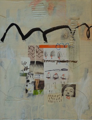mixed media collage on canvas - 2011