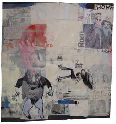 mixed media collage on paper.  cm. 120x120. 2011